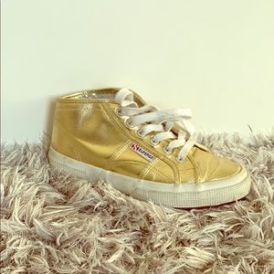 SUPERGA gold sneakers